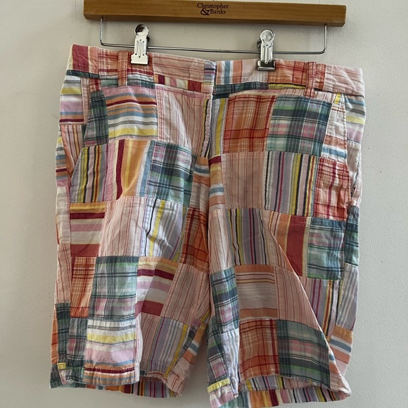 J.Crew Patchwork Bermuda Shorts Size 4 Madras Plaid Preppy Summer Coastal - Picture 4 of 6